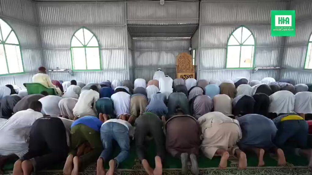 Worshippers in the first congregational prayer at Masjid Al Salaam